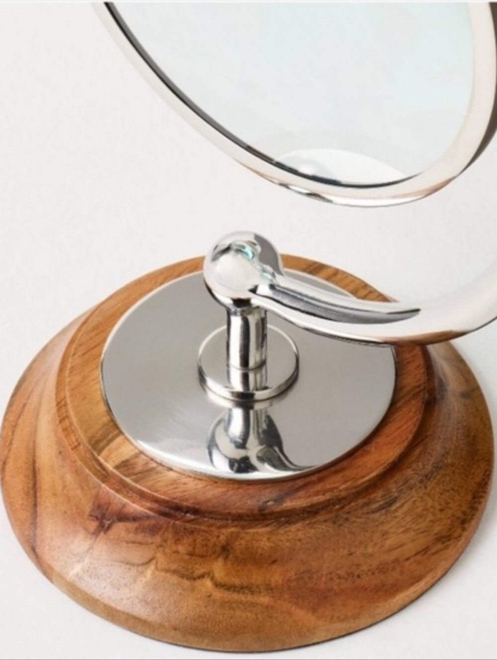 New Hearth & Hand With Magnolia Magnifying Glass With Chrome And Wooden Base - Picture 6 of 7